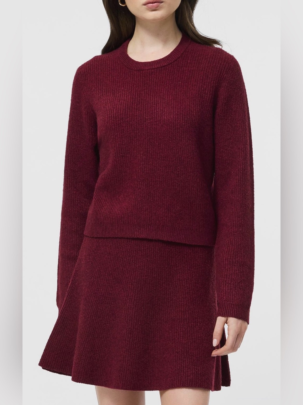 French Connection - Vhari Knit Classic Pullover in Cabernet